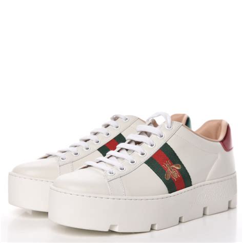 white gucci trainers cheap|gucci white platform sneakers.